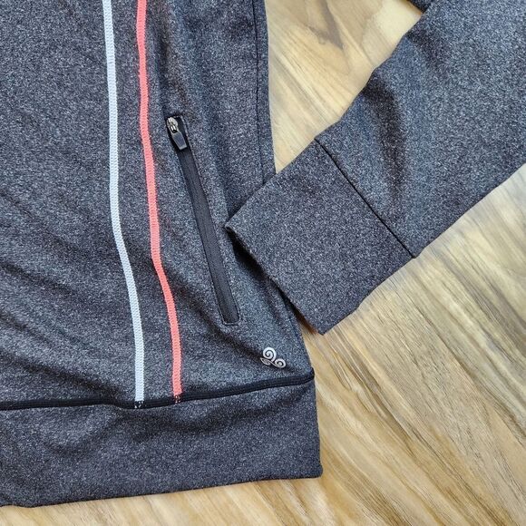 ☔️💜Soho Sport Gray & Neon Orange Hooded Athletic Jacket Large - Picture 5 of 9